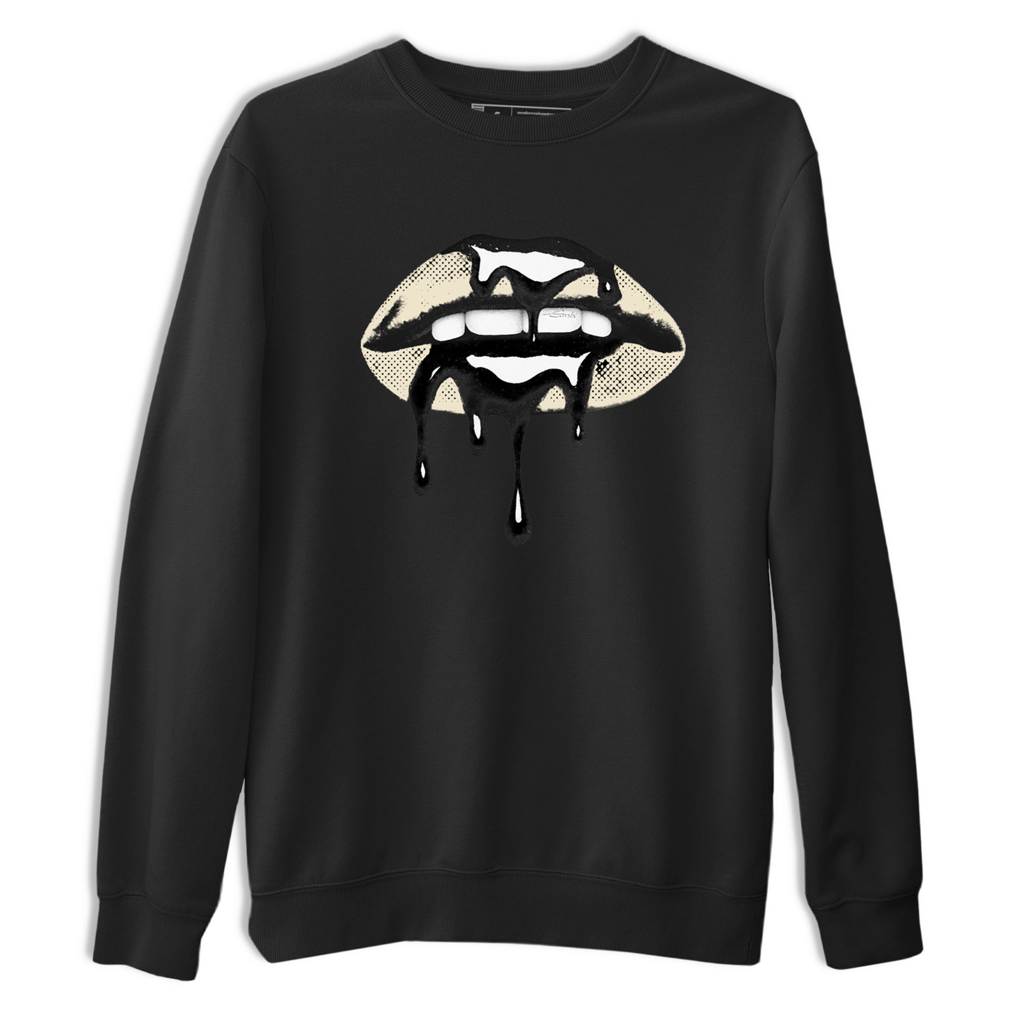 Sneaker Threads – Sneaker Tees To Match Air Foamposite One Pearl – Retro Dripping Lips Graphic Tee Black 2. Perfect for Jordan releases 2025 colorways.