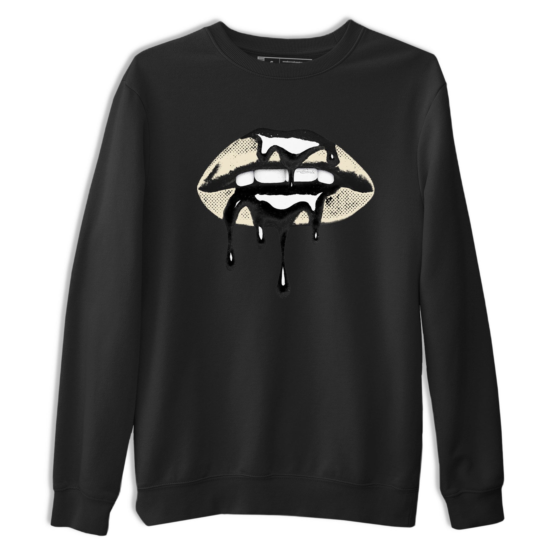 Sneaker Threads – Sneaker Tees To Match Air Foamposite One Pearl – Retro Dripping Lips Graphic Tee Black 2. Perfect for Jordan releases 2025 colorways.