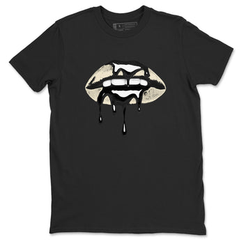 Sneaker Threads – Sneaker Tees To Match Air Foamposite One Pearl – Retro Dripping Lips Graphic Tee Black 2. Perfect for Jordan releases 2025 colorways.