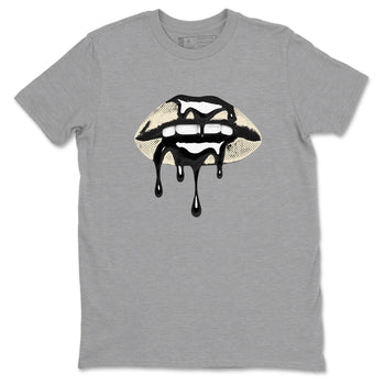 Sneaker Threads – Sneaker Tees To Match Air Foamposite One Pearl – Retro Dripping Lips Graphic Tee Heather Grey 2. Perfect for Jordan releases 2025 colorways.