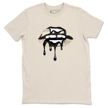 Sneaker Threads – Sneaker Tees To Match Air Foamposite One Pearl – Retro Dripping Lips Graphic Tee Natural 2. Perfect for Jordan releases 2025 colorways.