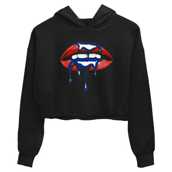Sneaker Threads – Sneaker Tees To Match Air Jordan 11 Rare Air – Retro Dripping Lips Crop Tee Black 2. Perfect for Jordan releases 2025 colorways.