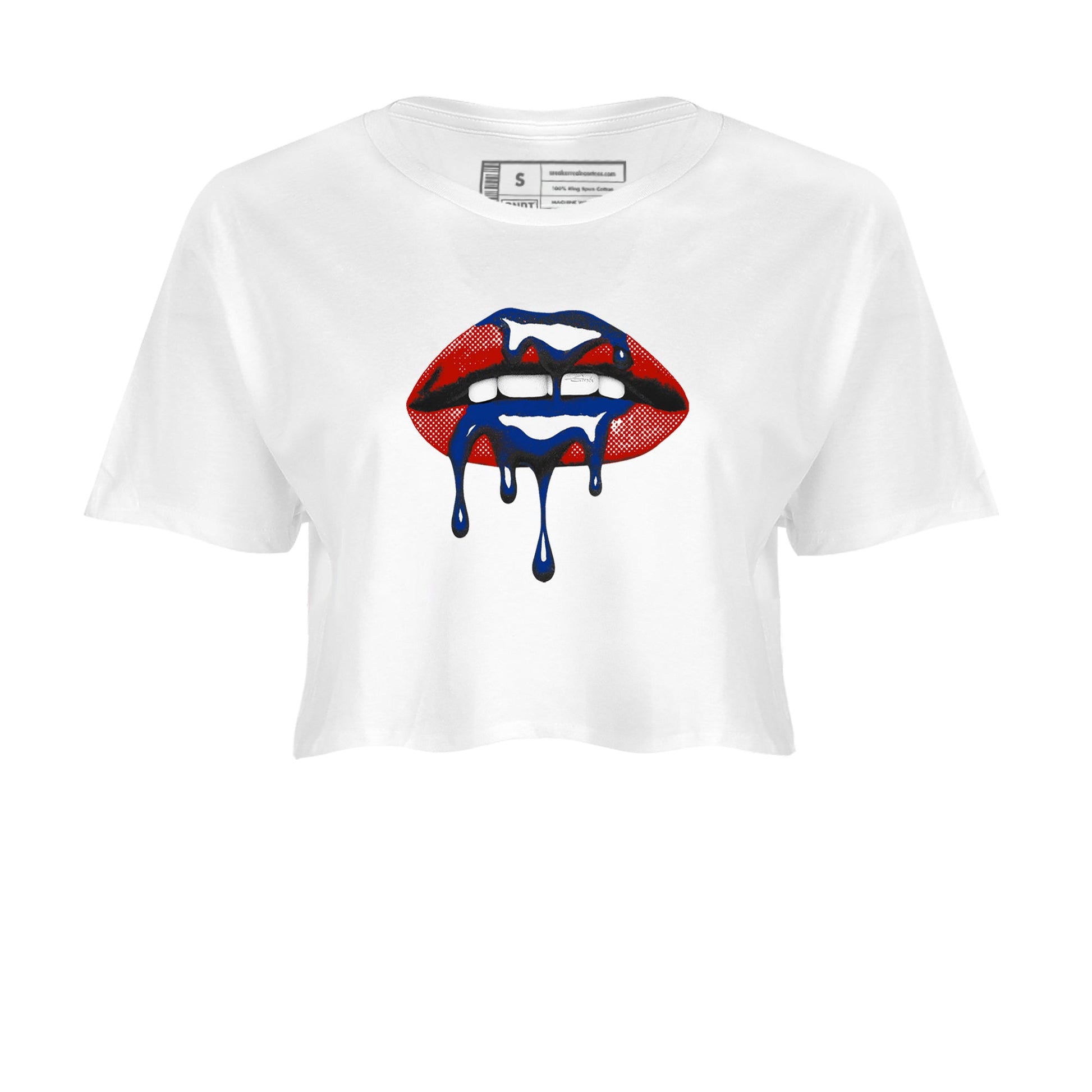 Sneaker Threads – Sneaker Tees To Match Air Jordan 11 Rare Air – Retro Dripping Lips Crop Tee White 2. Perfect for Jordan releases 2025 colorways.
