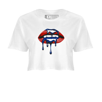 Sneaker Threads – Sneaker Tees To Match Air Jordan 11 Rare Air – Retro Dripping Lips Crop Tee White 2. Perfect for Jordan releases 2025 colorways.