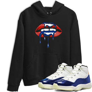 Sneaker Threads – Sneaker Tees To Match Air Jordan 11 Rare Air – Retro Dripping Lips Graphic Tee Black 1. Perfect for Jordan releases 2025 colorways.