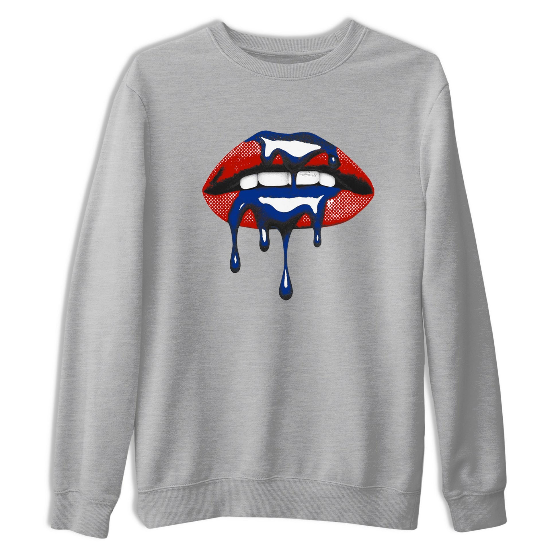 Sneaker Threads – Sneaker Tees To Match Air Jordan 11 Rare Air – Retro Dripping Lips Graphic Tee Heather Grey 2. Perfect for Jordan releases 2025 colorways.