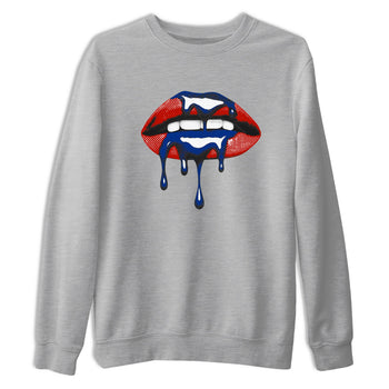 Sneaker Threads – Sneaker Tees To Match Air Jordan 11 Rare Air – Retro Dripping Lips Graphic Tee Heather Grey 2. Perfect for Jordan releases 2025 colorways.