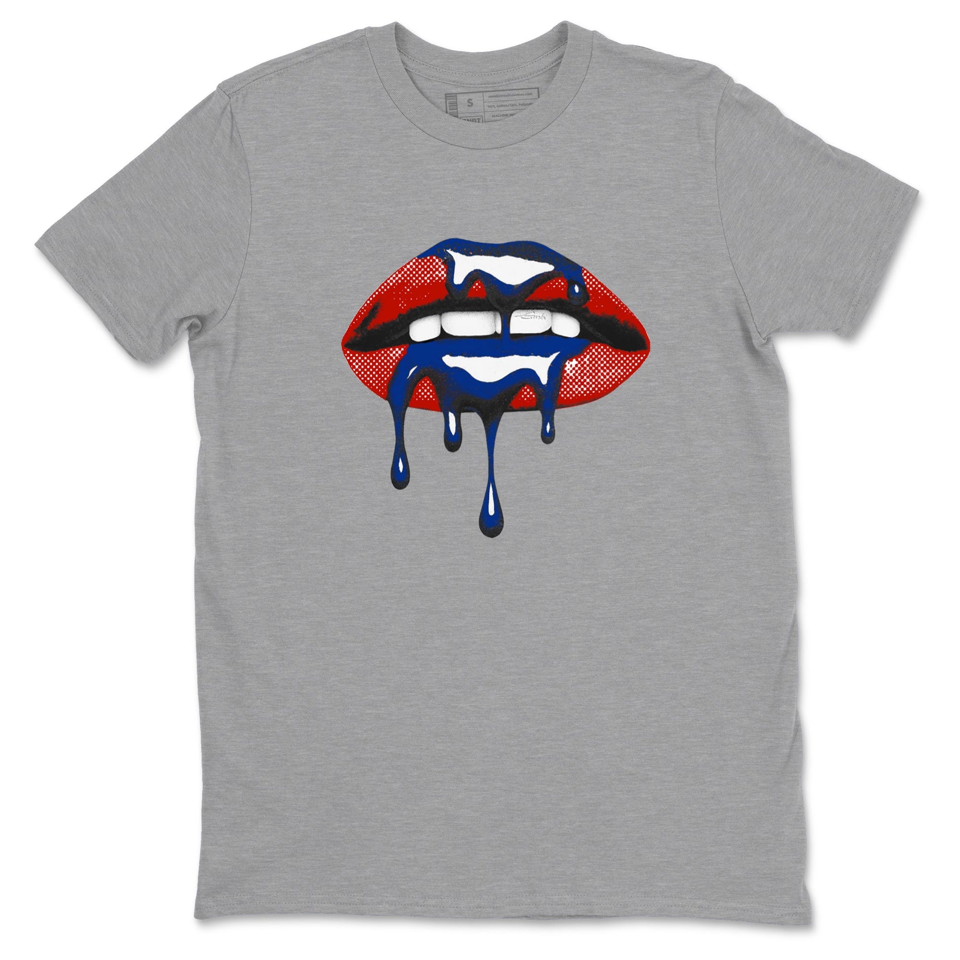 Sneaker Threads – Sneaker Tees To Match Air Jordan 11 Rare Air – Retro Dripping Lips Graphic Tee Heather Grey 2. Perfect for Jordan releases 2025 colorways.