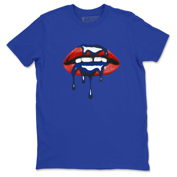 Sneaker Threads – Sneaker Tees To Match Air Jordan 11 Rare Air – Retro Dripping Lips Graphic Tee Royal Blue 2. Perfect for Jordan releases 2025 colorways.
