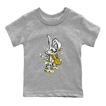 4s Vivid Sulfur shirt to match jordans Rich Bunny sneaker tees Air Jordan 4 Vivid Sulfur SNRT sneaker release tees baby toddler Heather Grey 2 cotton Shirt