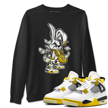 4s Vivid Sulfur shirt to match jordans Rich Bunny sneaker tees Air Jordan 4 Vivid Sulfur SNRT Sneaker Release Tees unisex cotton Black 1 crew neck shirt