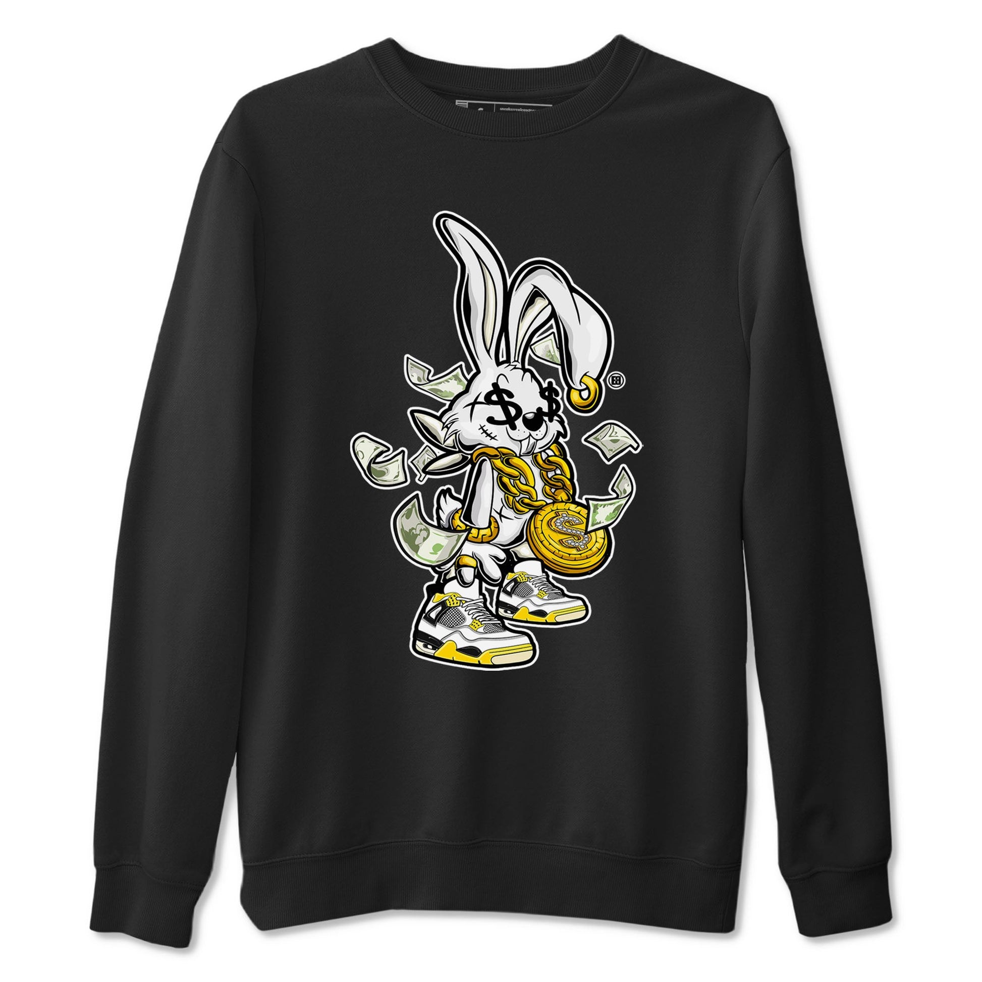 4s Vivid Sulfur shirt to match jordans Rich Bunny sneaker tees Air Jordan 4 Vivid Sulfur SNRT Sneaker Release Tees unisex cotton Black 2 crew neck shirt