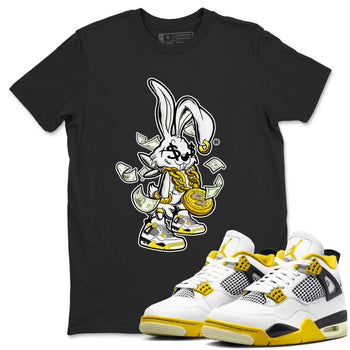 4s Vivid Sulfur shirt to match jordans Rich Bunny sneaker tees Air Jordan 4 Vivid Sulfur SNRT Sneaker Release Tees unisex cotton Black 1 crew neck shirt