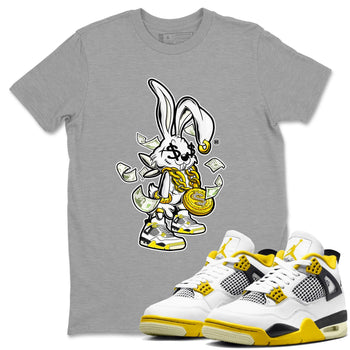 4s Vivid Sulfur shirt to match jordans Rich Bunny sneaker tees Air Jordan 4 Vivid Sulfur SNRT Sneaker Release Tees unisex cotton Heather Grey 1 crew neck shirt