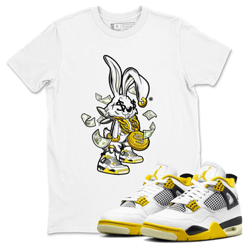 4s Vivid Sulfur shirt to match jordans Rich Bunny sneaker tees Air Jordan 4 Vivid Sulfur SNRT Sneaker Release Tees unisex cotton White 1 crew neck shirt