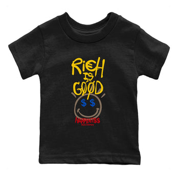 1s Travis Scott Canary shirt to match jordans Rich Is Good sneaker tees Air Jordan 1 Travis Scott Canary SNRT sneaker release tees baby toddler Black 2 cotton Shirt