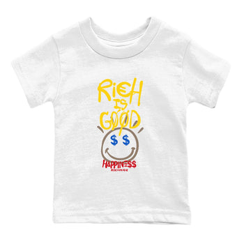 1s Travis Scott Canary shirt to match jordans Rich Is Good sneaker tees Air Jordan 1 Travis Scott Canary SNRT sneaker release tees baby toddler White 2 cotton Shirt