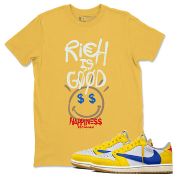 1s Travis Scott Canary shirt to match jordans Rich Is Good sneaker tees Air Jordan 1 Travis Scott Canary SNRT Sneaker Release Tees unisex cotton Daisy 1 crew neck shirt