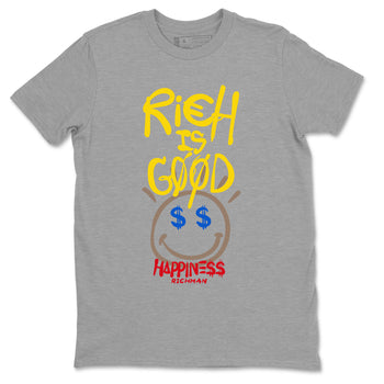 1s Travis Scott Canary shirt to match jordans Rich Is Good sneaker tees Air Jordan 1 Travis Scott Canary SNRT Sneaker Release Tees unisex cotton Heather Grey 2 crew neck shirt