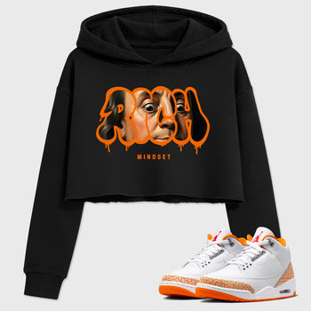 Sneaker match tees – Sneaker Tees To Match Air Jordan 3 Orange Citrus Shoes – Rich Mindset Crop T-Shirt Black 1