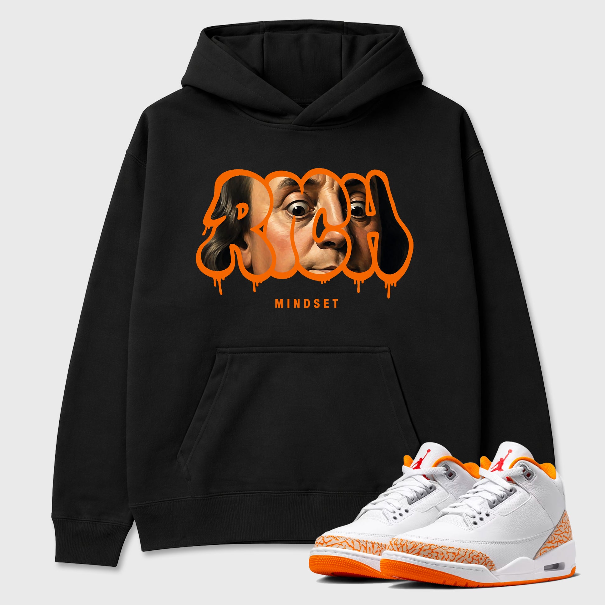 Sneaker match tees – Sneaker Tees To Match Air Jordan 3 Orange Citrus Shoes – Rich Mindset Tee Black 1