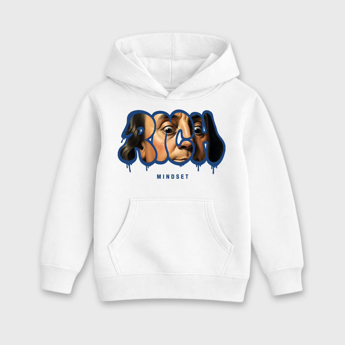Rich Mindset affordable baby and kids t-shirt designed to match the Air Jordan 3 True Blue, featuring coordinated White 2 options for the perfect little sneakerhead streetwear look.