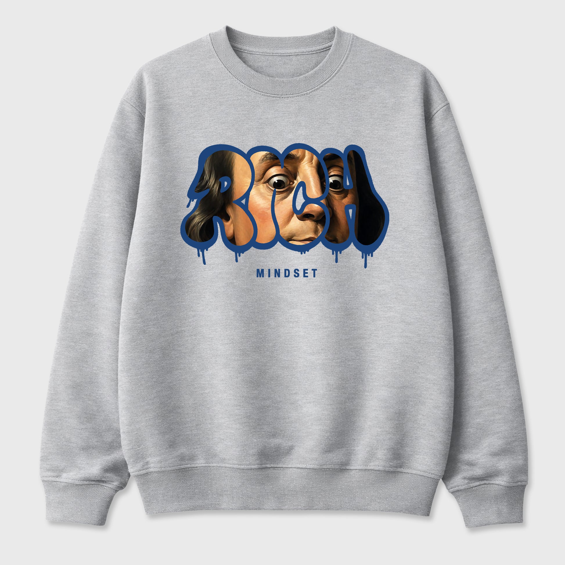 Rich Mindset Graphic T-Shirt sneaker match tee designed for the Air Jordan 3 True Blue, featuring coordinated color options for a perfect streetwear match. Heather Grey 2 shirt.