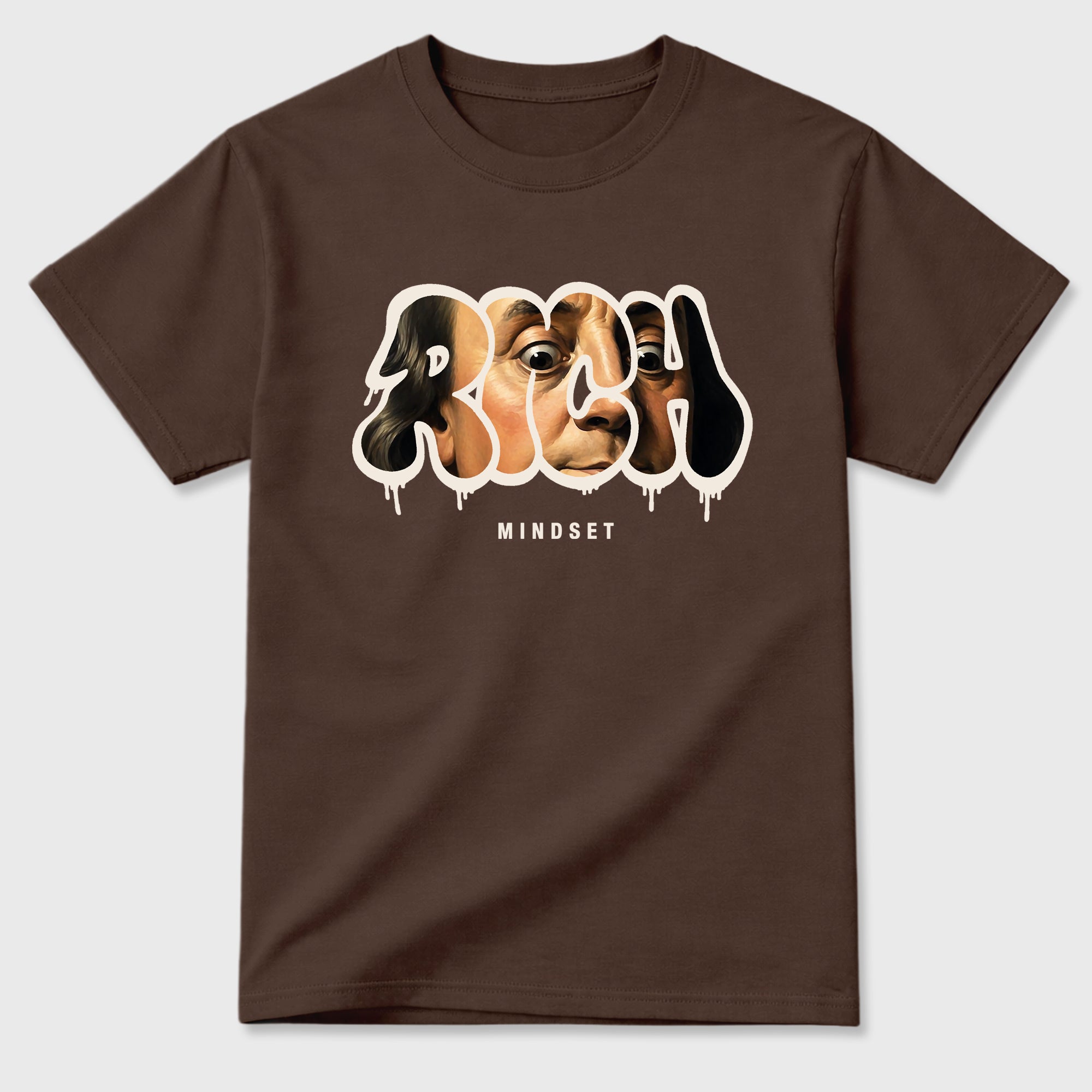 Rich Mindset Graphic T-Shirt sneaker match tee designed for the Air Jordan 3 World's Best Dad, featuring coordinated color options for a perfect streetwear match. Dark Chocolate 2 shirt.