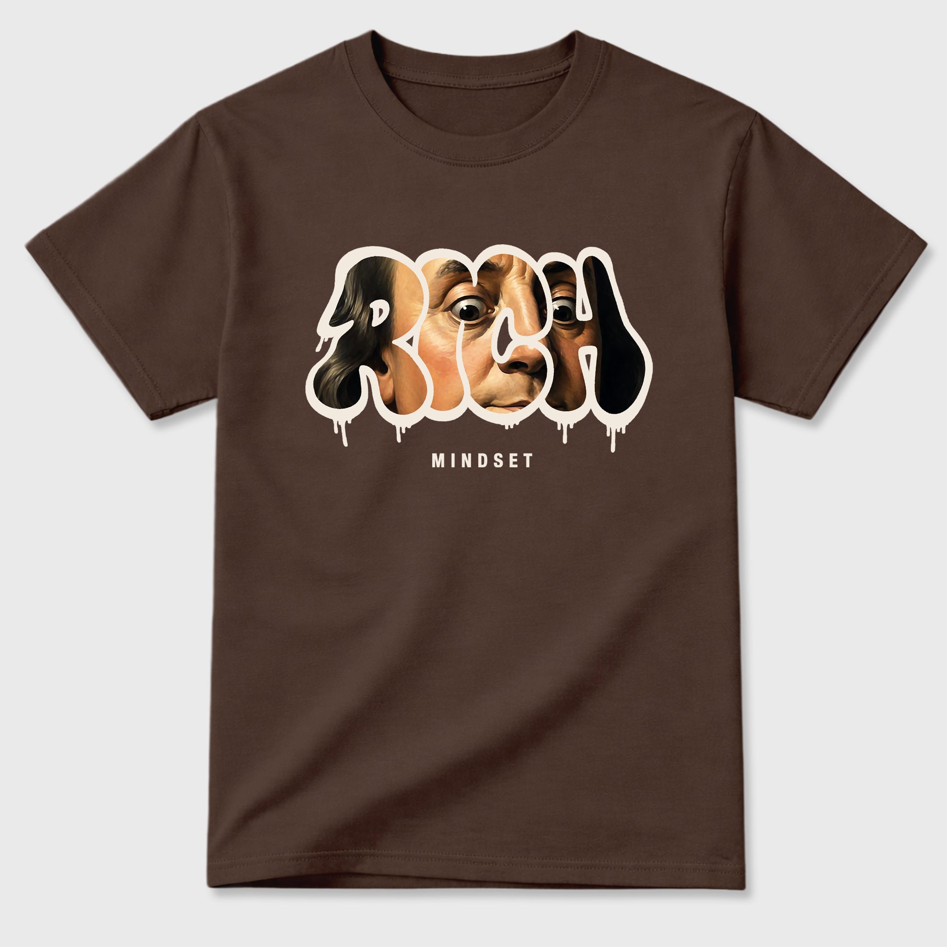 Rich Mindset Graphic T-Shirt sneaker match tee designed for the Air Jordan 3 World's Best Dad, featuring coordinated color options for a perfect streetwear match. Dark Chocolate 2 shirt.