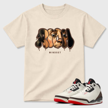Rich Mindset Graphic T-Shirt sneaker match tee designed for the Air Jordan 3 World's Best Dad, featuring coordinated color options for a perfect streetwear match. Natural 1 shirt.