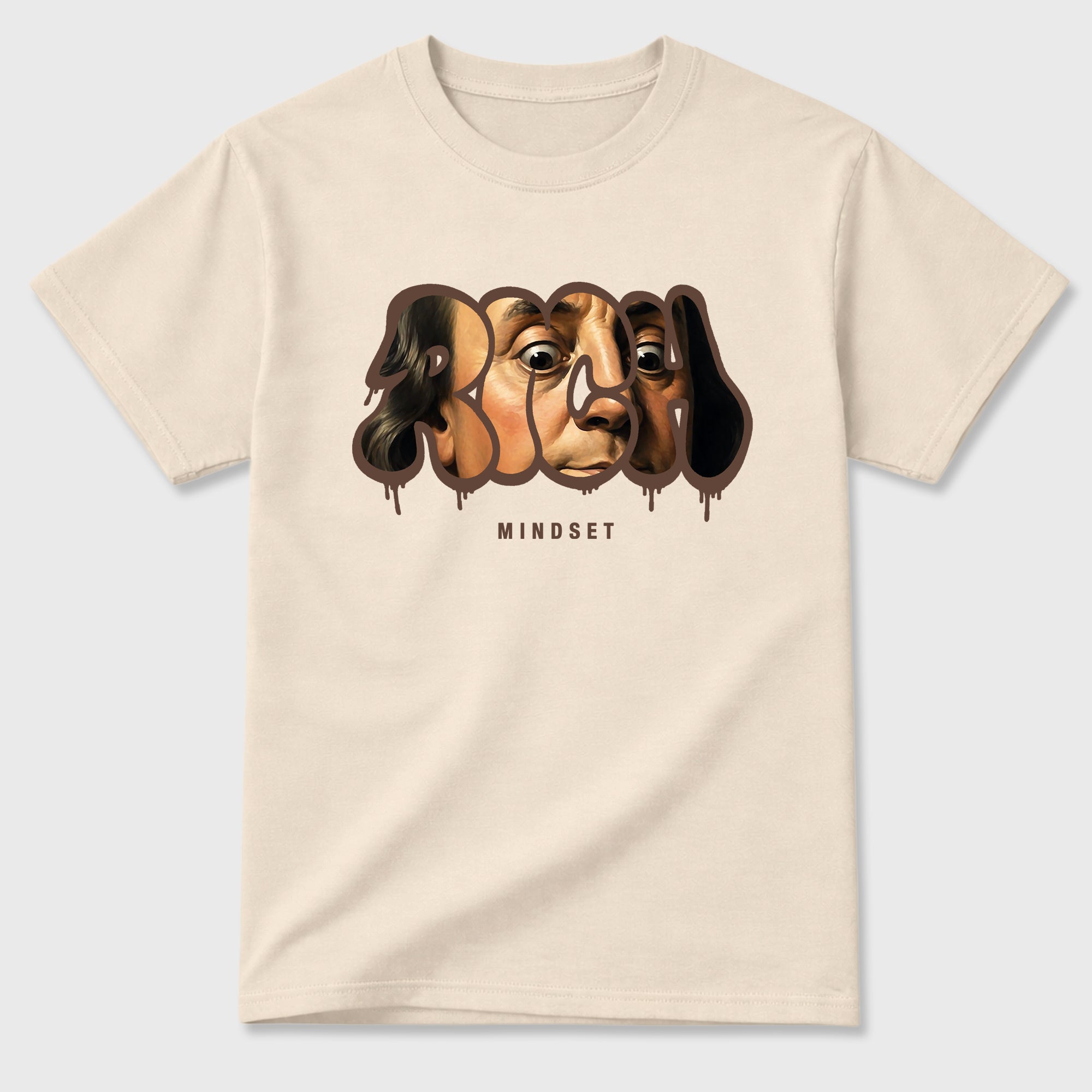 Rich Mindset Graphic T-Shirt sneaker match tee designed for the Air Jordan 3 World's Best Dad, featuring coordinated color options for a perfect streetwear match. Natural 2 shirt.