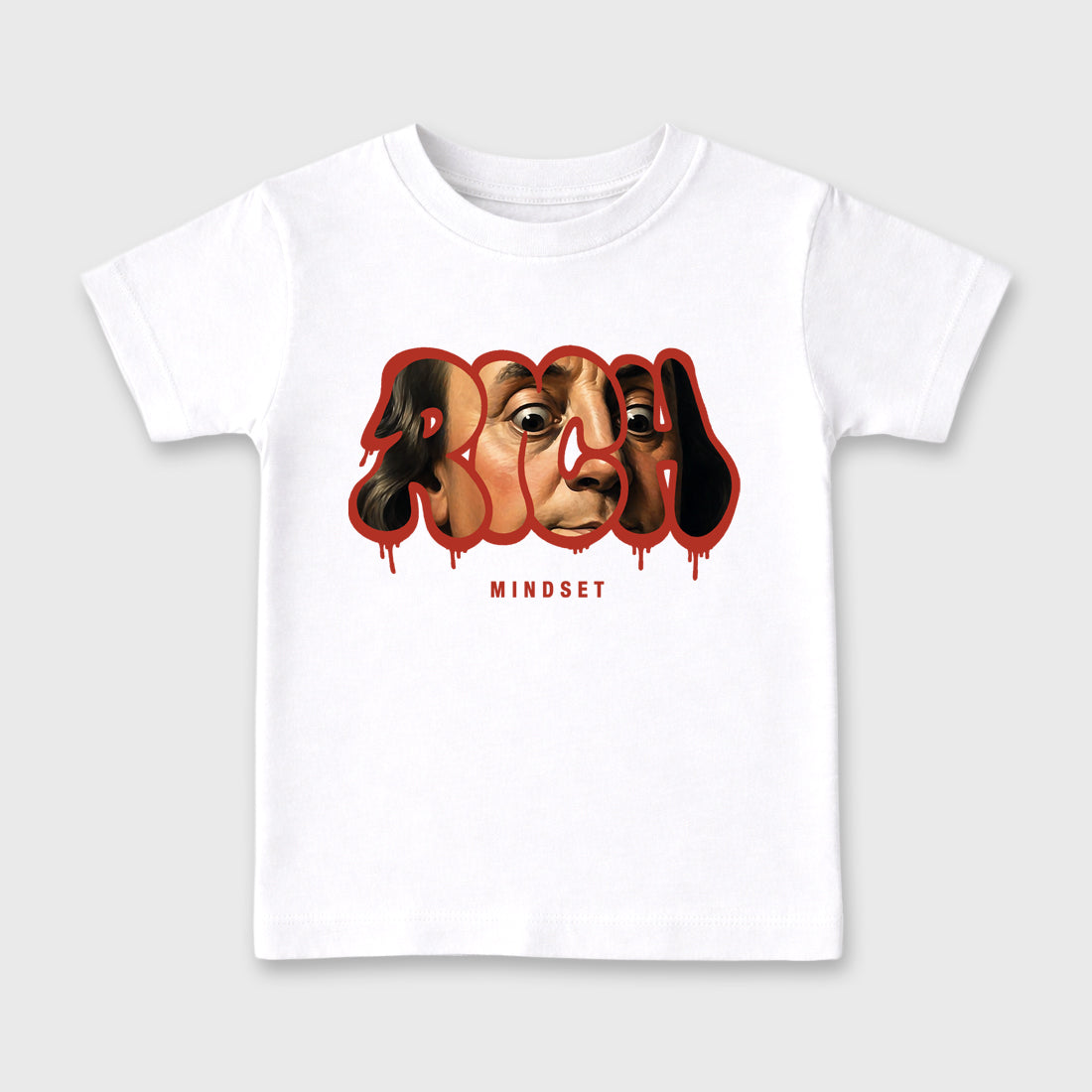 Sneaker match tees – Sneaker Tees To Match Air Jordan 4 Brick After Brick Shoes – Rich Mindset Kids T-Shirt White 2