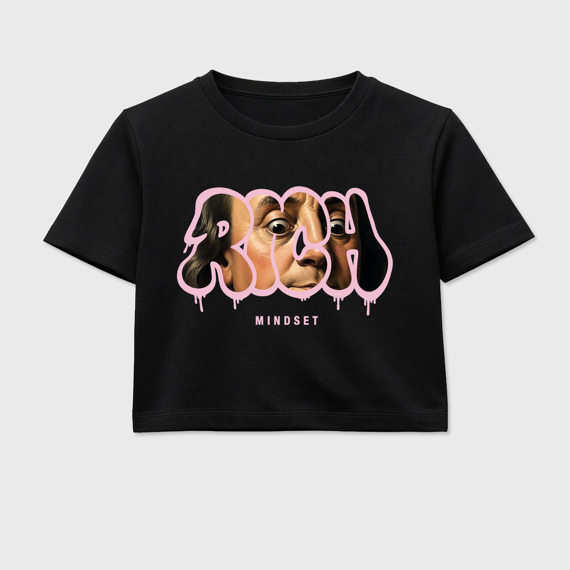 Sneaker match tees – Sneaker Tees To Match Air Jordan 4 Iced Carmine Shoes – Rich Mindset Crop T-Shirt Black 2