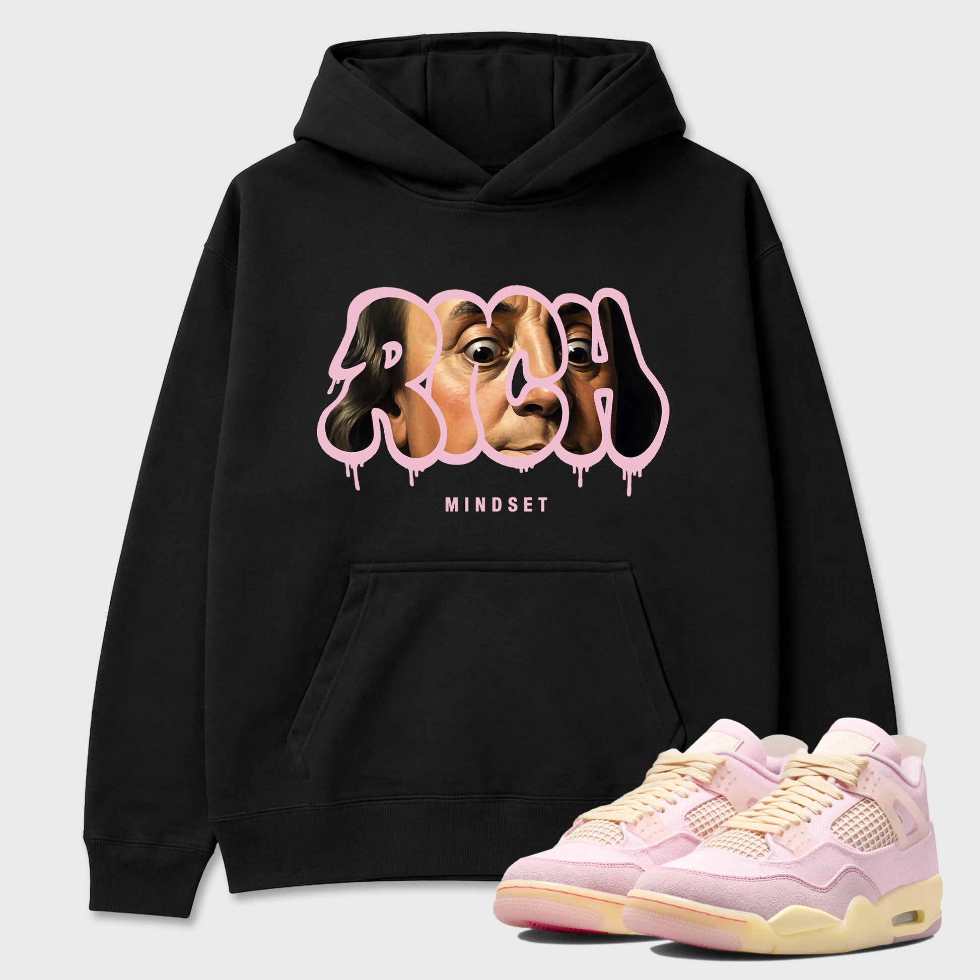 Sneaker match tees – Sneaker Tees To Match Air Jordan 4 Iced Carmine Shoes – Rich Mindset Tee Black 1