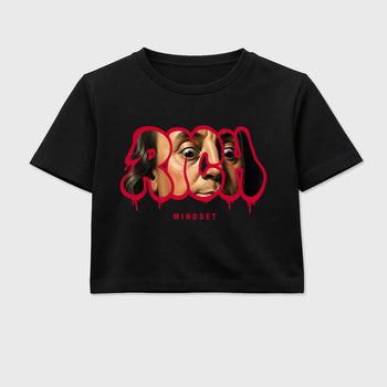 Sneaker match tees – Sneaker Tees To Match Air Jordan 4 Toro Bravo Shoes – Rich Mindset Crop T-Shirt Black 2