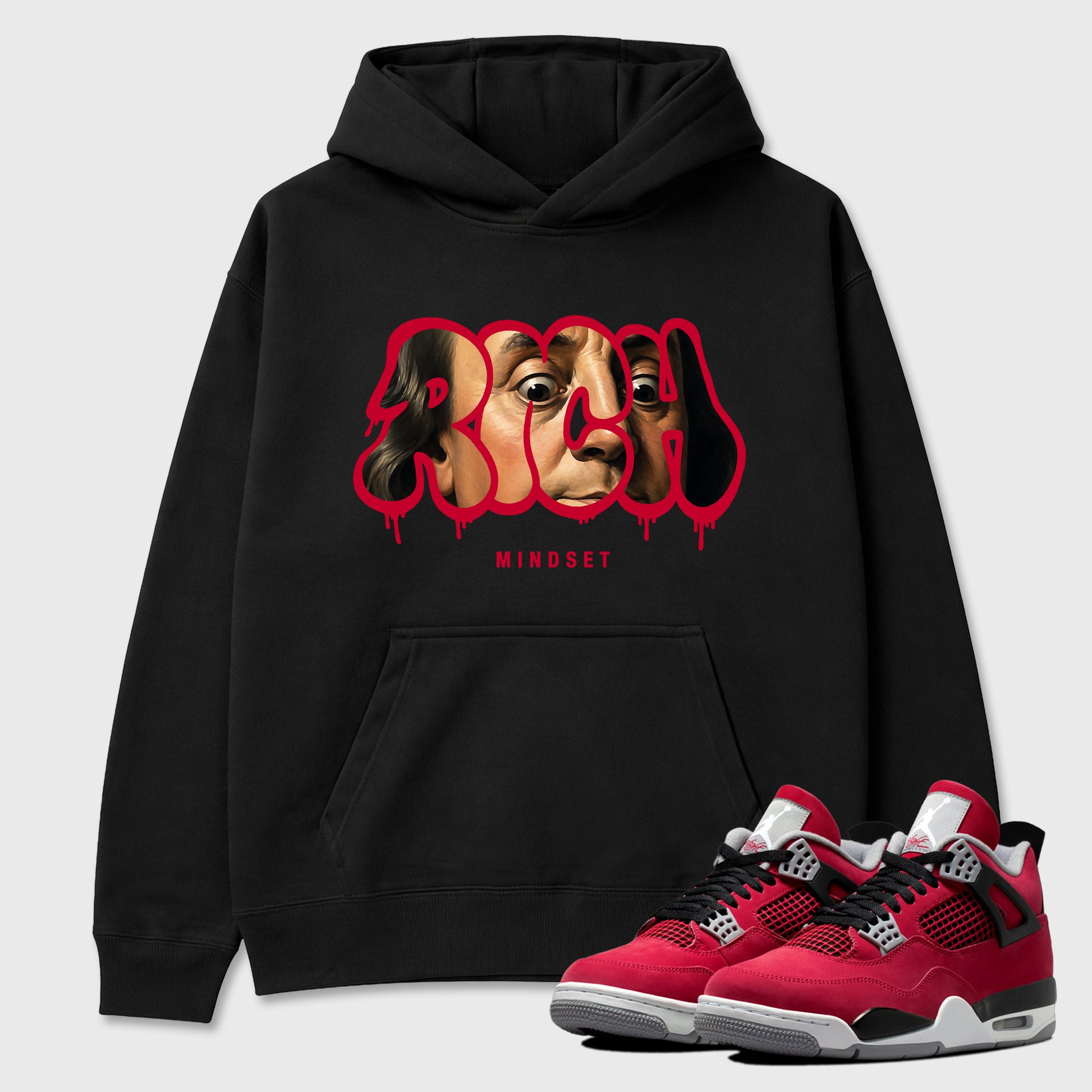 Sneaker match tees – Sneaker Tees To Match Air Jordan 4 Toro Bravo Shoes – Rich Mindset Tee Black 1