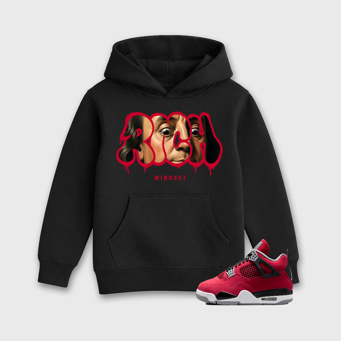 Sneaker match tees – Sneaker Tees To Match Air Jordan 4 Toro Bravo Shoes – Rich Mindset Kids T-Shirt Black 1