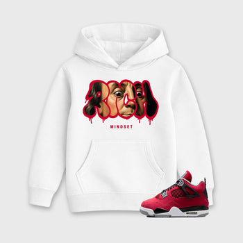 Sneaker match tees – Sneaker Tees To Match Air Jordan 4 Toro Bravo Shoes – Rich Mindset Kids T-Shirt White 1