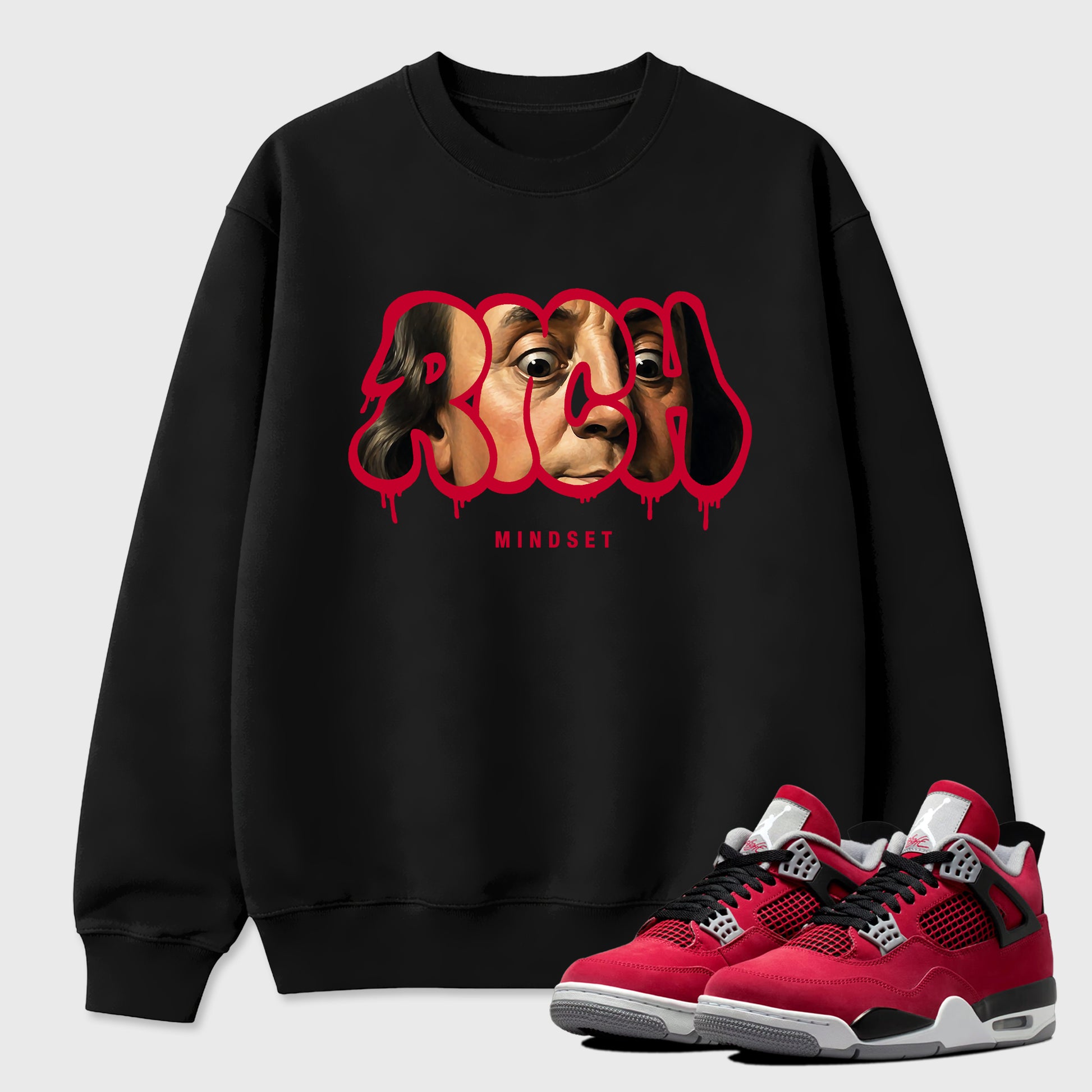 Sneaker match tees – Sneaker Tees To Match Air Jordan 4 Toro Bravo Shoes – Rich Mindset Tee Black 1
