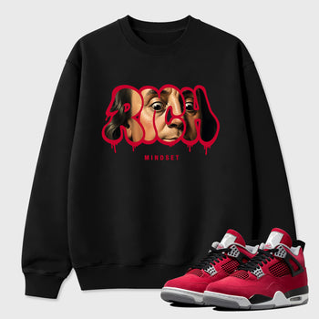 Sneaker match tees – Sneaker Tees To Match Air Jordan 4 Toro Bravo Shoes – Rich Mindset Tee Black 1