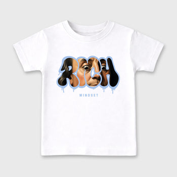 Sneaker match tees – Sneaker Tees To Match Air Jordan 5 White Metallic Shoes – Rich Mindset Kids T-Shirt White 2