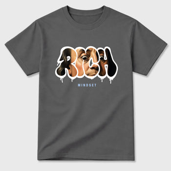 Sneaker match tees – Sneaker Tees To Match Air Jordan 5 White Metallic Shoes – Rich Mindset Tee Cool Grey 2