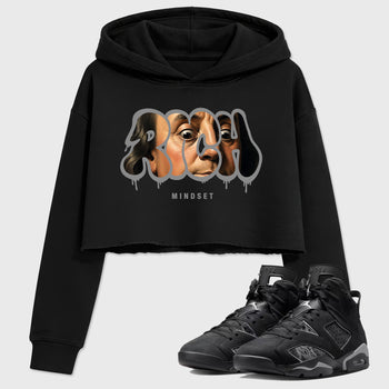 Sneaker match tees – Sneaker Tees To Match Air Jordan 6 Cap and Gown Shoes – Rich Mindset Crop T-Shirt Black 1