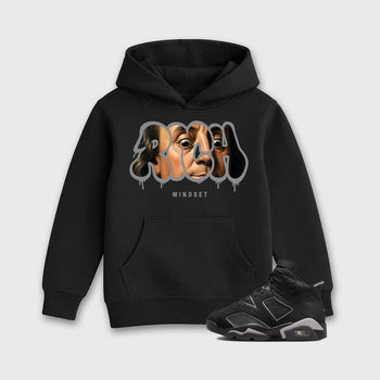 Sneaker match tees – Sneaker Tees To Match Air Jordan 6 Cap and Gown Shoes – Rich Mindset Kids T-Shirt Black 1