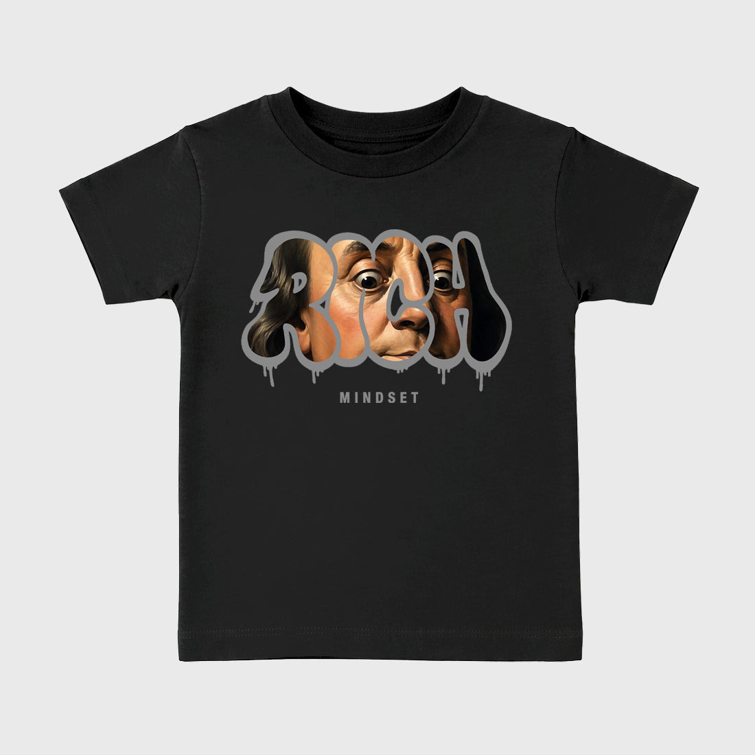 Sneaker match tees – Sneaker Tees To Match Air Jordan 6 Cap and Gown Shoes – Rich Mindset Kids T-Shirt Black 2