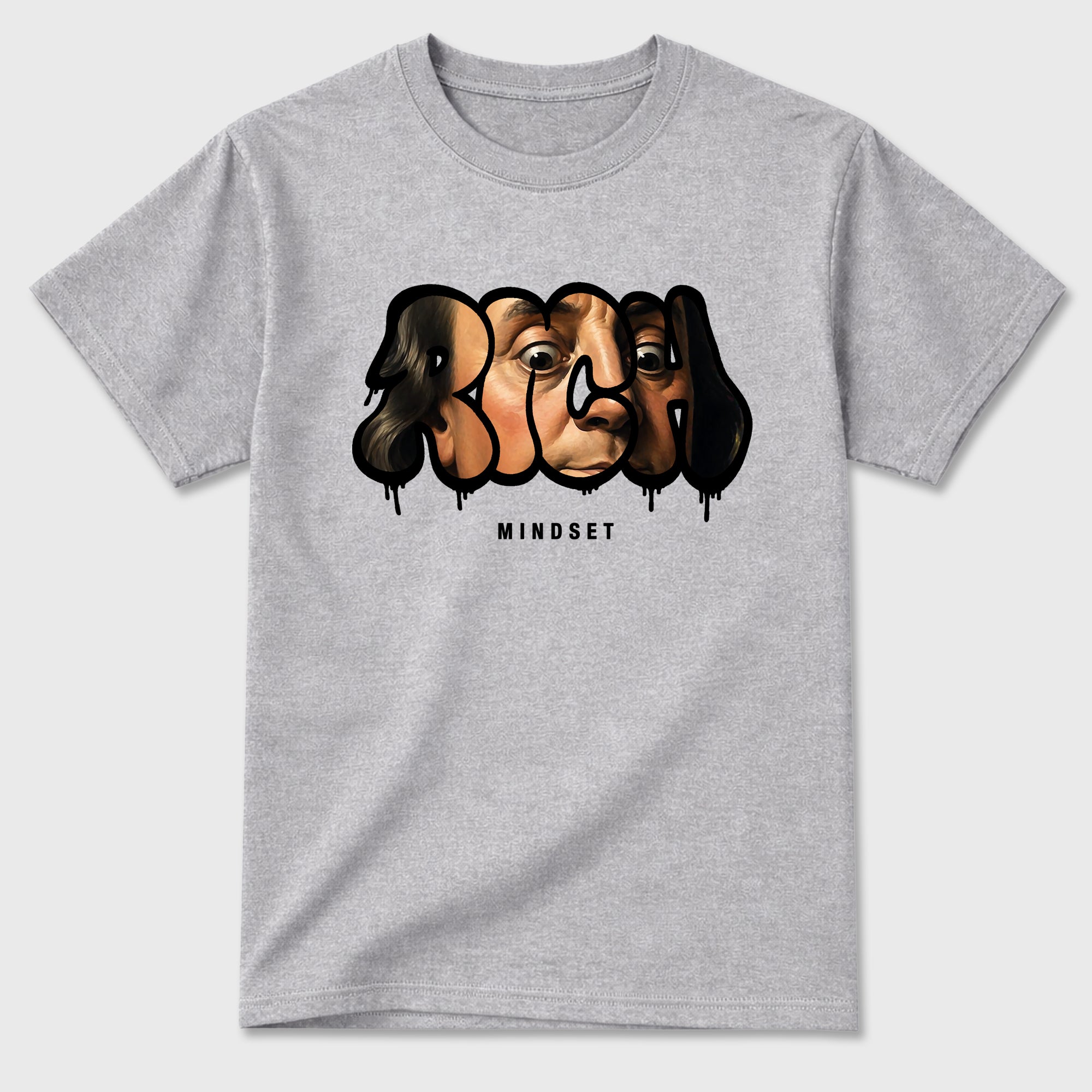 Sneaker match tees – Sneaker Tees To Match Air Jordan 6 Cap and Gown Shoes – Rich Mindset Tee Heather Grey 2