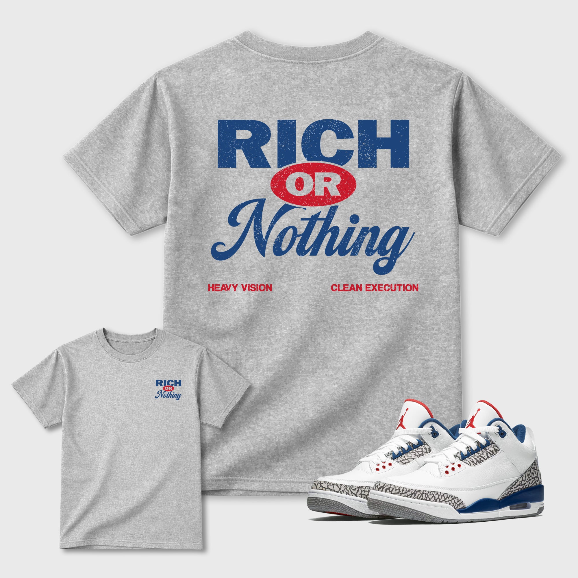 Rich Or Nothing Graphic T-Shirt featuring original streetwear artwork designed to match the . White Graphic T-Shirt.