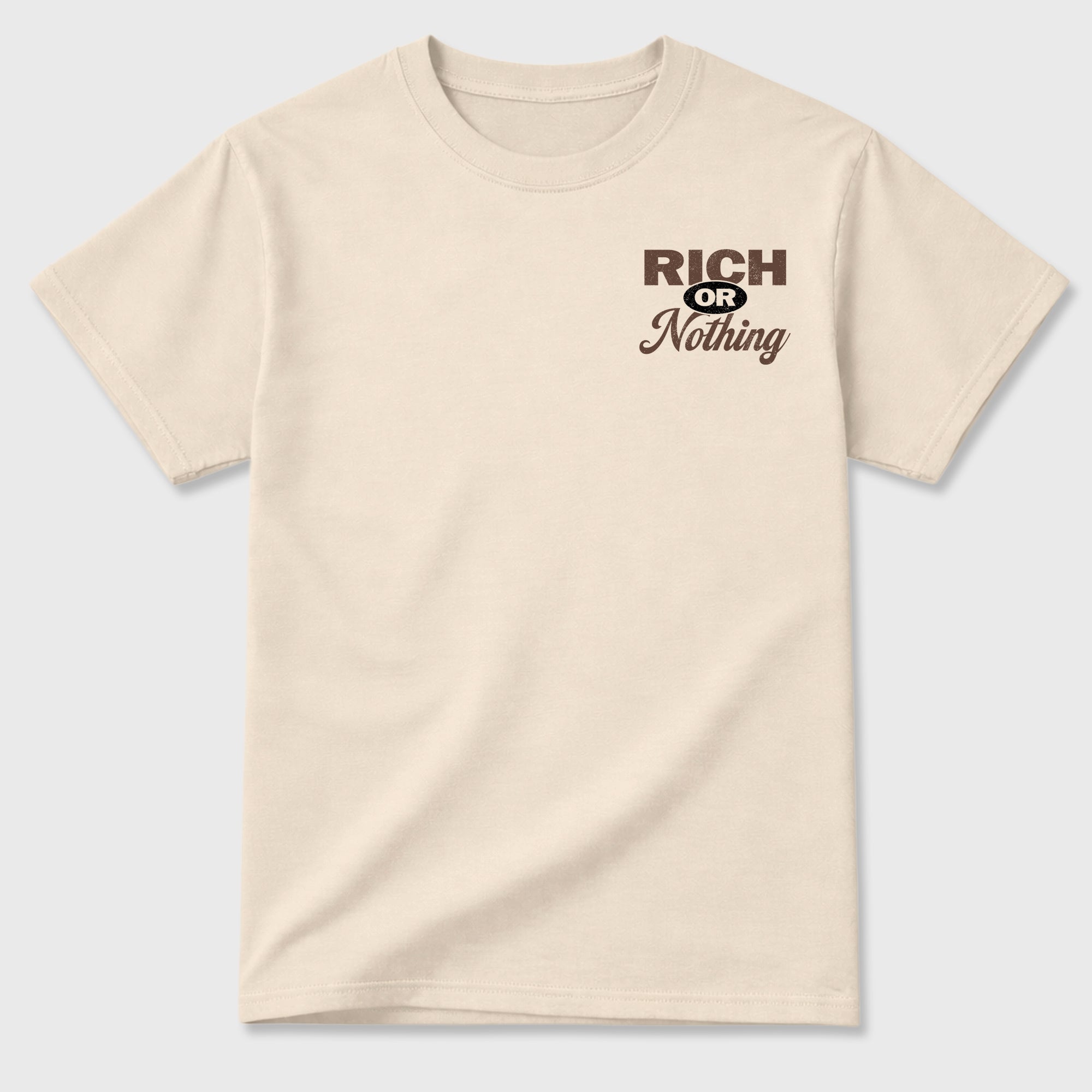 Rich Or Nothing double side graphic tee styled to complete your fit with the AJ3 World's Best Dad, shown in Natural.