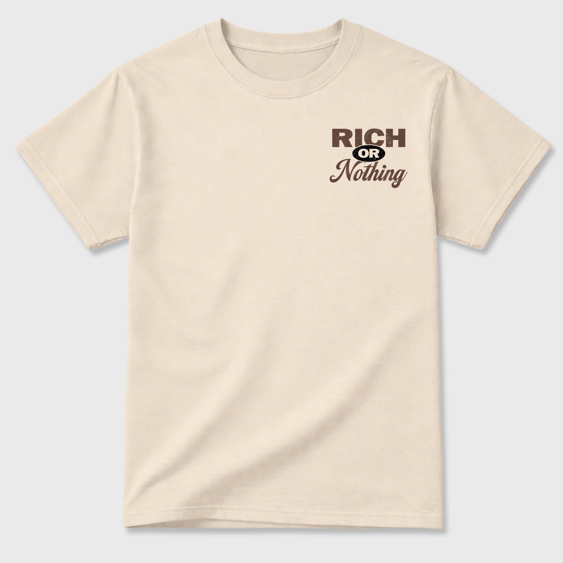 Rich Or Nothing double side graphic tee styled to complete your fit with the AJ3 World's Best Dad, shown in Natural.