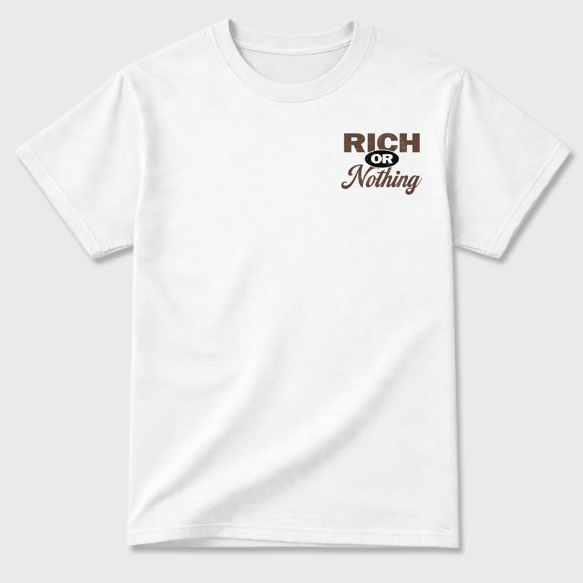 Rich Or Nothing double side graphic tee styled to complete your fit with the AJ3 World's Best Dad, shown in White.
